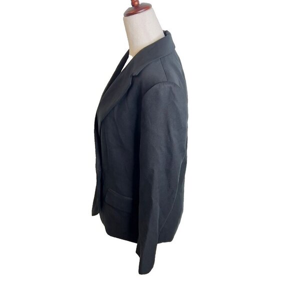 J.Crew Womens $218 Drapey twill double-breasted blazer Black Size 14 CB316 - Picture 3 of 9